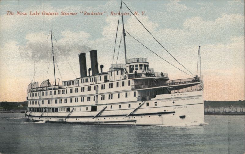 Lake Ontario Steamer Rochester Postcard, Rochester NY DB New York