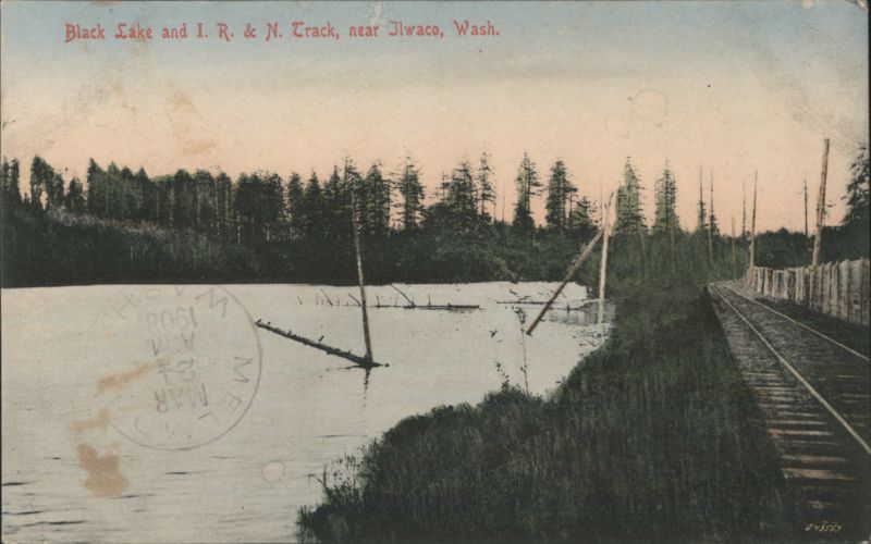 Black Lake and I. R. & N. Track near Ilwaco Washington