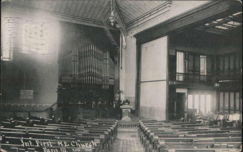 Interior View of First M.E. Church, Paris, Illinois