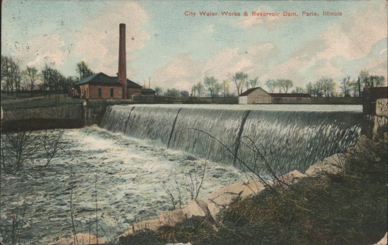 City Water Works and Reservoir Dam Paris Illinois