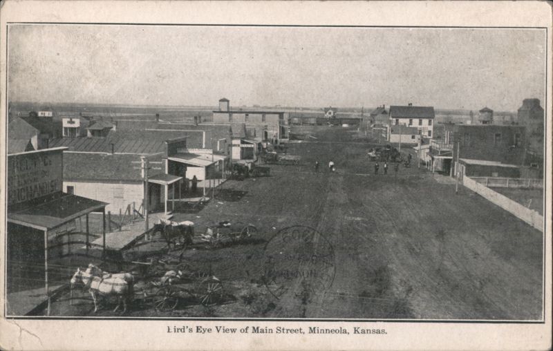 Bird's Eye View of Main Street, Minneola, Kansas