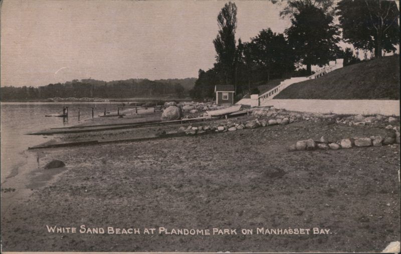 White Sand Beach at Plandome Park on Manhasset Bay New York