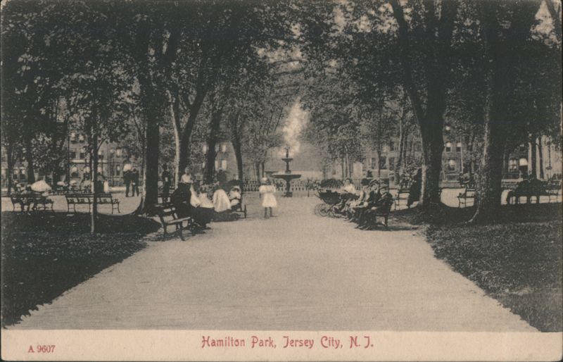 Hamilton Park with Fountain, Jersey City, New Jersey