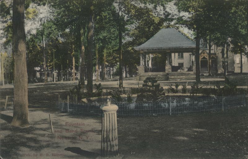 Fountain and Band Stand in Park Newark New York
