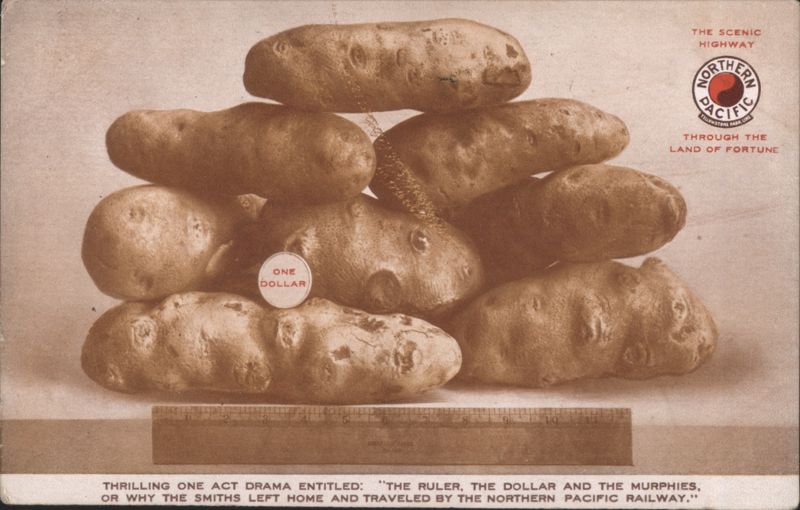 Northern Pacific Railway Giant Baked Potatoes Advertising Yakima Washington