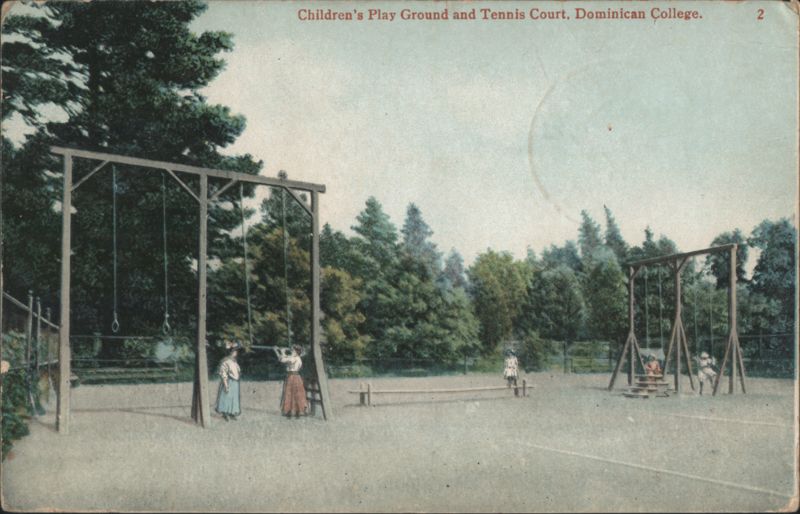 1908 San Rafael CA Dominican College Playground Tennis PC California