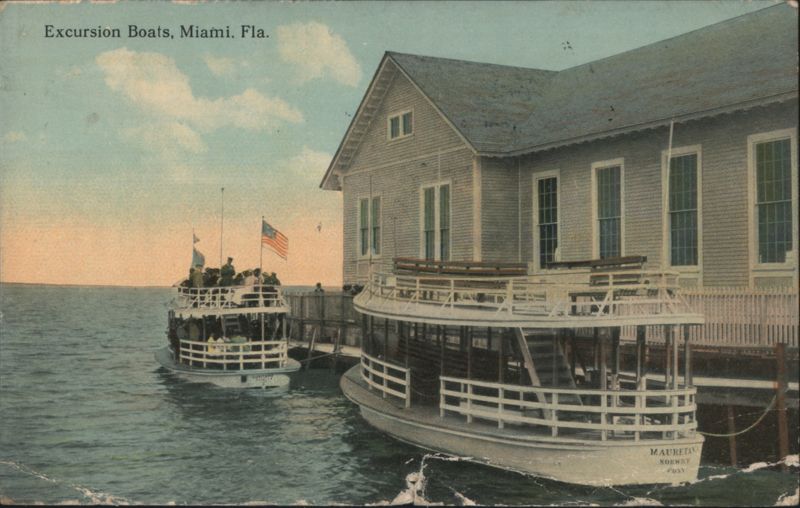 Excursion Boats at Dock, Miami, Florida
