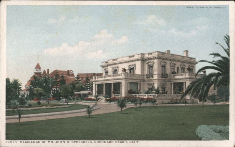 Residence of John D. Spreckels, Coronado Beach California