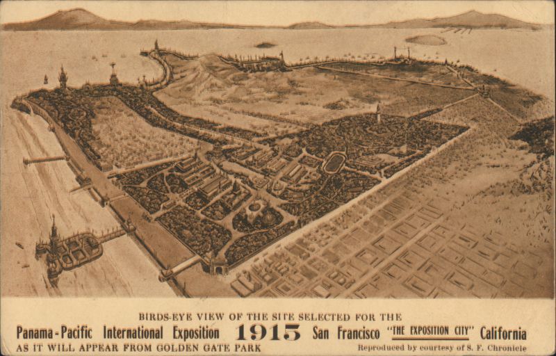 San Francisco 1911 PPIE 1915 Site View Postcard California