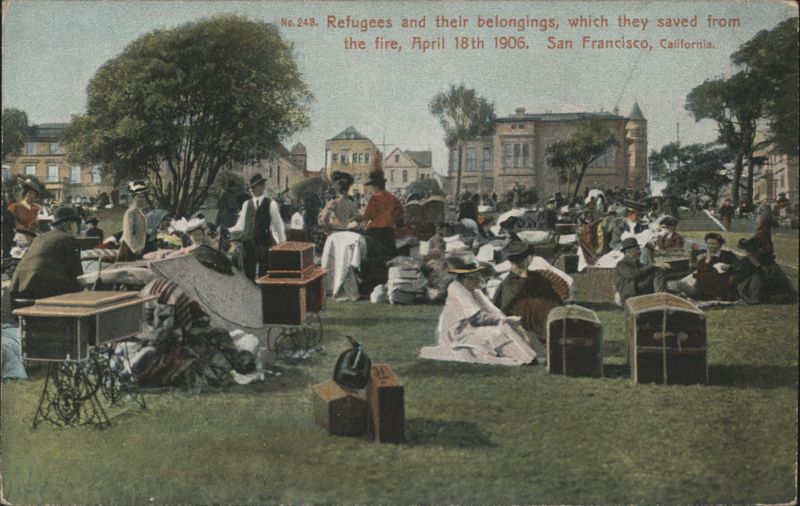 Refugees and Belongings Saved from the 1906 Fire San Francisco California