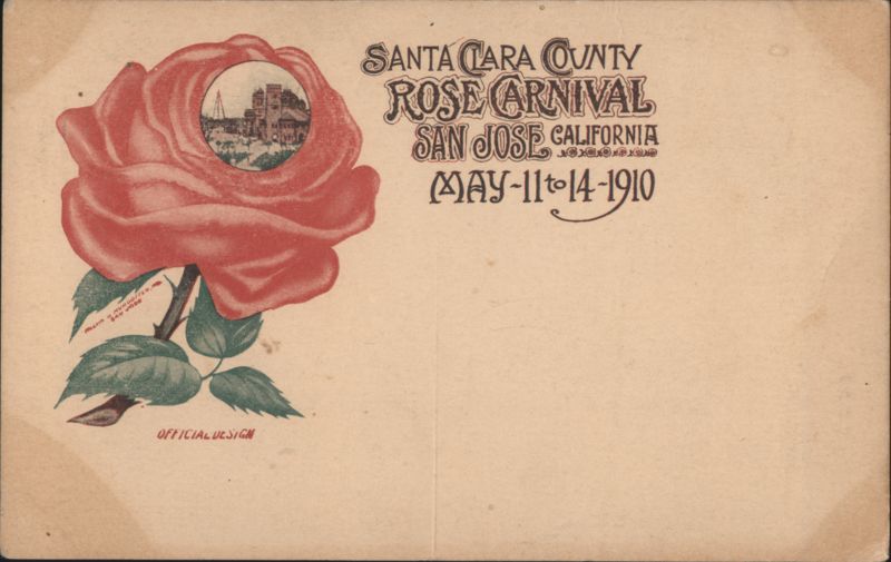 San Jose CA Rose Carnival 1910 Postcard Divided Back California