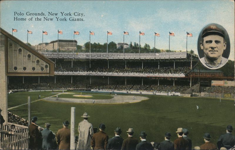 Vintage Polo Grounds NY Giants John McGraw Postcard NYC New York City
