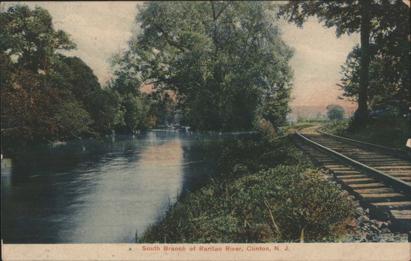 South Branch of Raritan River and Railroad Tracks Clinton New Jersey