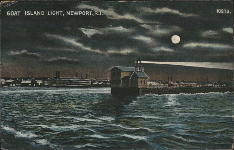 Goat Island Light at Night, Newport, Rhode Island