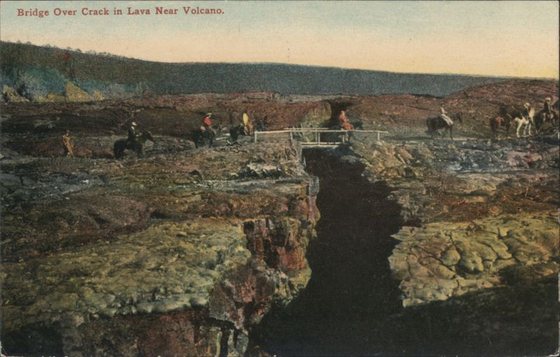 Bridge Over Crack in Lava Near Volcano Hawai‘i Volcanoes National Park