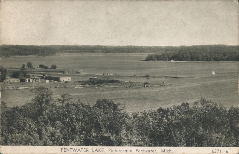 Picturesque Pentwater Lake Landscape Michigan