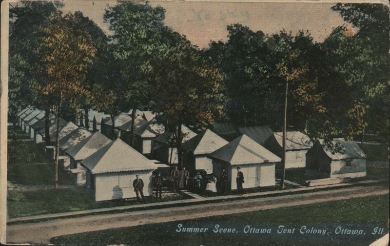 Summer Scene, Ottawa Tent Colony Illinois