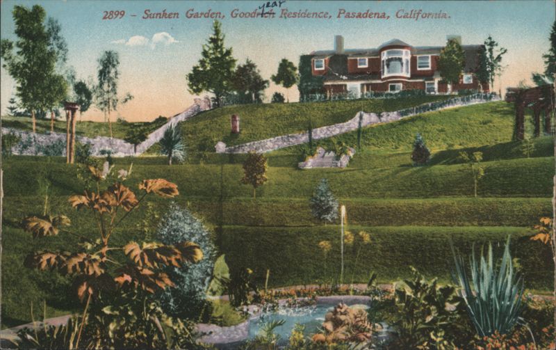 Sunken Garden, Goodrich Residence Pasadena California