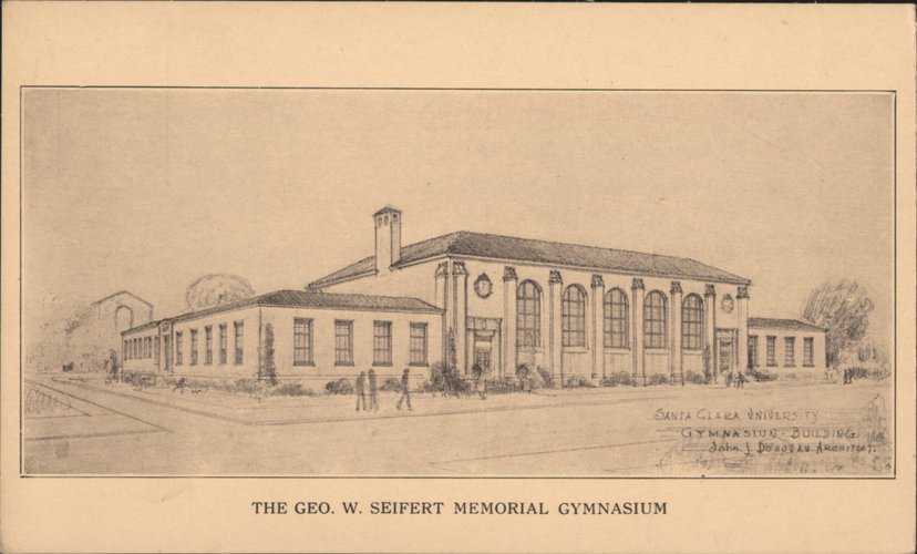 Santa Clara CA University Gymnasium Divided Back Postcard California