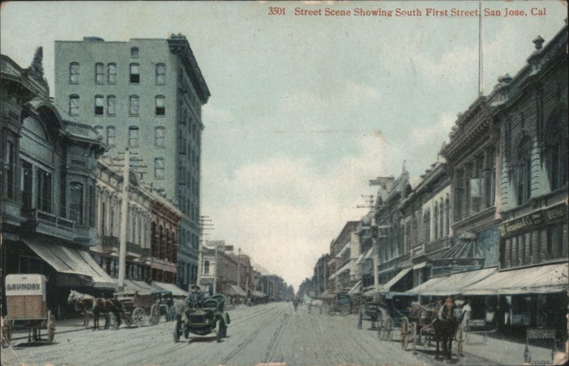 Street Scene Showing South First Street San Jose California