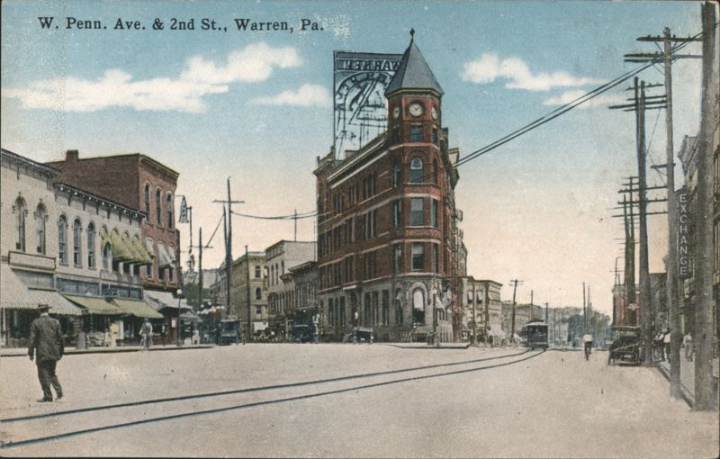 W. Penn Ave. & 2nd St. Street Scene Warren Pennsylvania