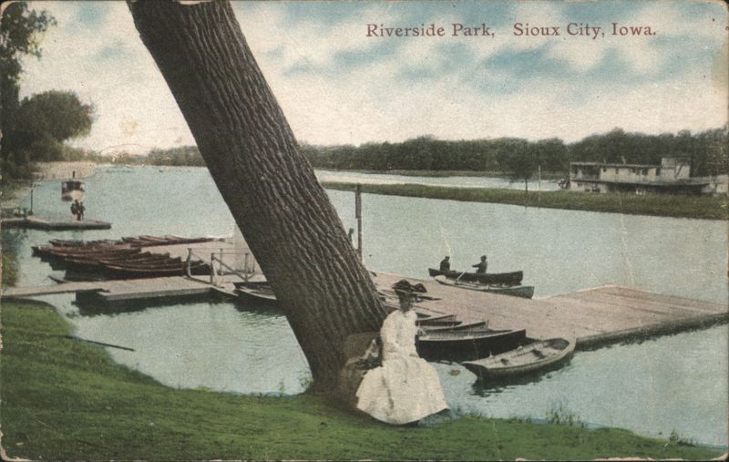 Riverside Park Boating Scene Sioux City Iowa