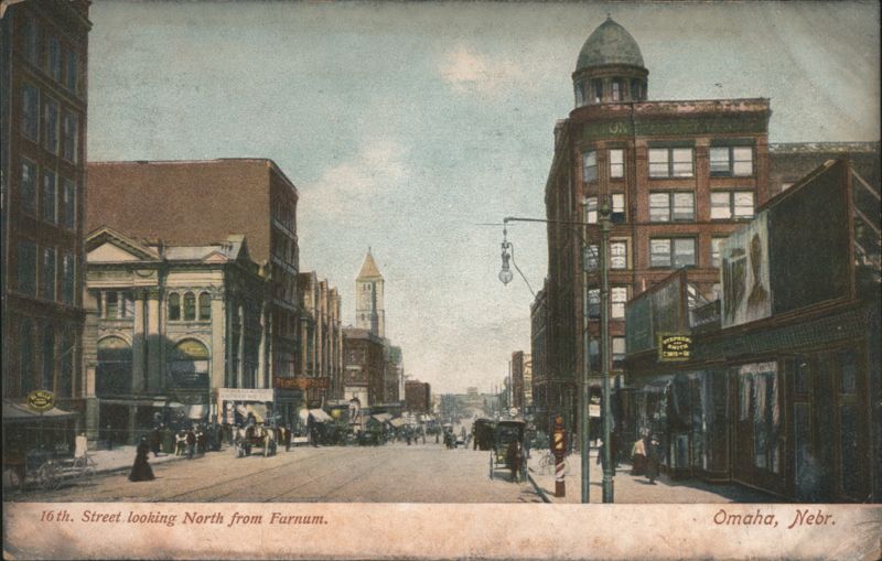 16th Street Looking North from Farnum, Omaha, Nebraska