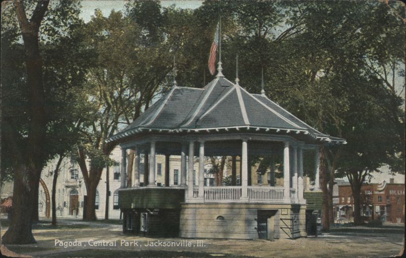 Pagoda in Central Park, Jacksonville, Illinois