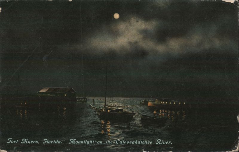 Moonlight on the Caloosahatchee River Fort Myers Florida
