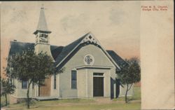 First M. E. Church Building Postcard