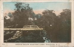 Bridge Below Electric Lake, Branchville, New Jersey Postcard
