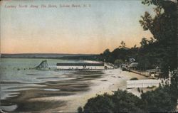 Looking North Along the Shore, Sylvan Beach, New York Postcard