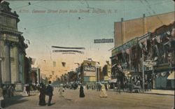 Genesee Street from Main Street, Buffalo, New York Postcard