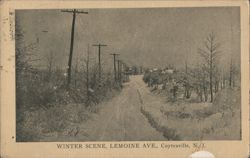 Winter Scene on Lemoine Avenue in Coytesville Postcard