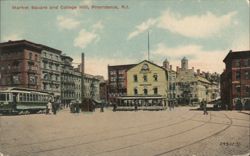 Market Square and College Hill, Providence, RI Postcard