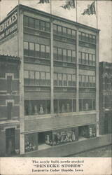 Denecke Stores, Largest in Cedar Rapids, Iowa Postcard