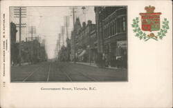 Government Street, Victoria, British Columbia Postcard