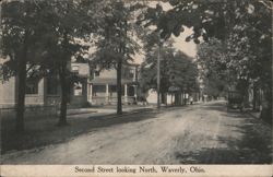 Second Street Looking North, Waverly, Ohio Postcard