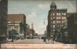 16th Street Looking North from Farnum, Omaha, Nebraska Postcard