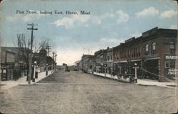 First Street Looking East, Havre, Montana Postcard
