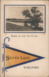 Scene on the Fox River, Silver Lake, Wisconsin Postcard