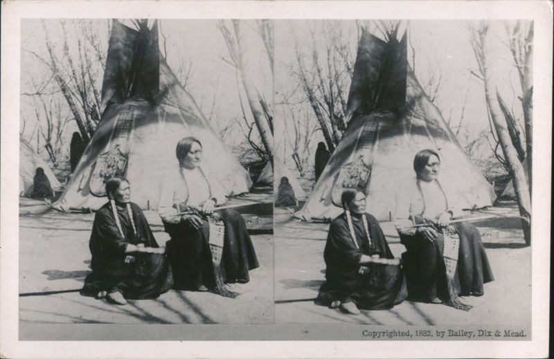 Native American Women in Front of Teepees, 1882 Native Americana