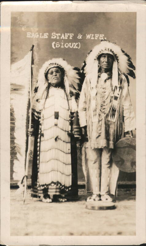 Eagle Staff and Wife, Sioux Native American Couple Mandan North Dakota