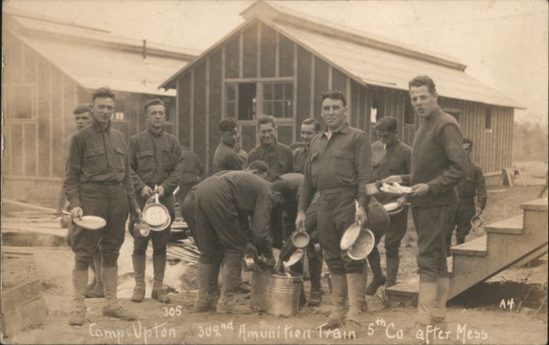 302nd Ammunition Train 5th Company After Mess at Camp Upton Yaphank New York