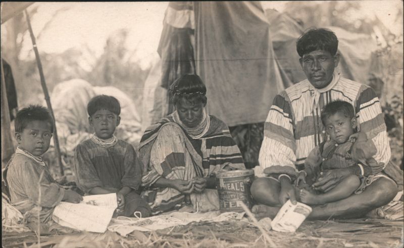 Native American Family with O'Neal's Coffee Can Florida