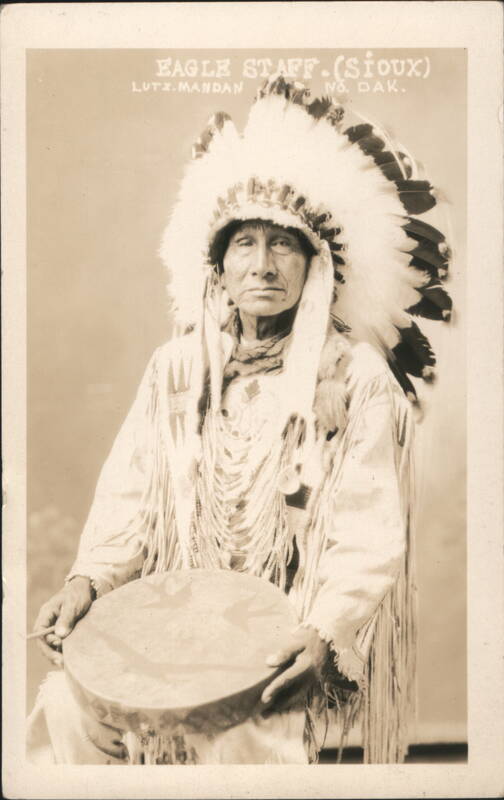 Eagle Staff, Sioux Native American Portrait Mandan North Dakota
