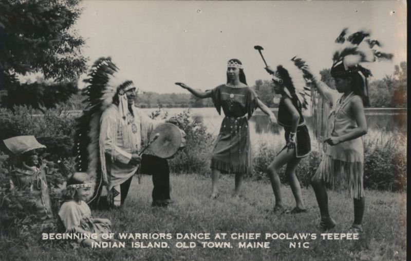 Beginning of Warriors Dance at Chief Poolaw's Teepee Old Town Maine