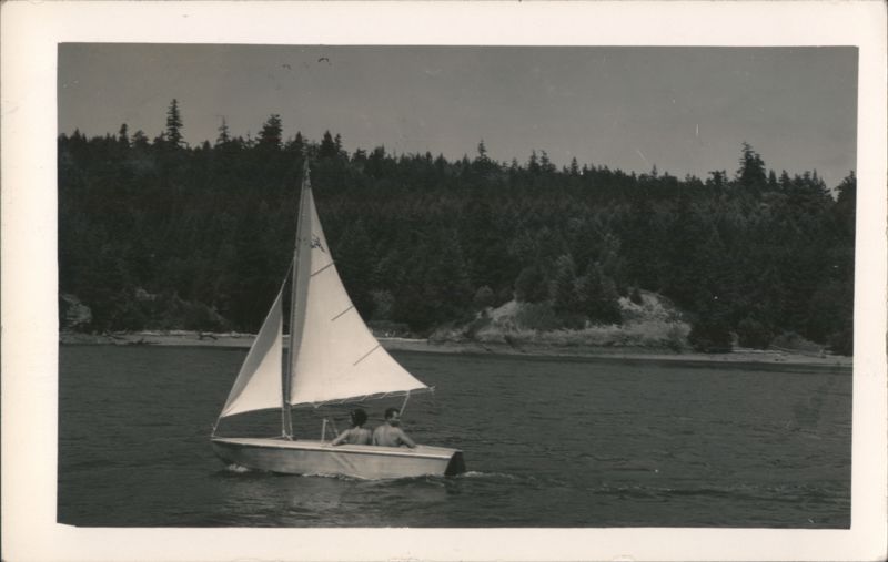 Couple Sailing on Grindstone Bay Orcas Washington Sailboats