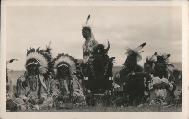 Native American Chiefs and Warriors in Traditional Regalia