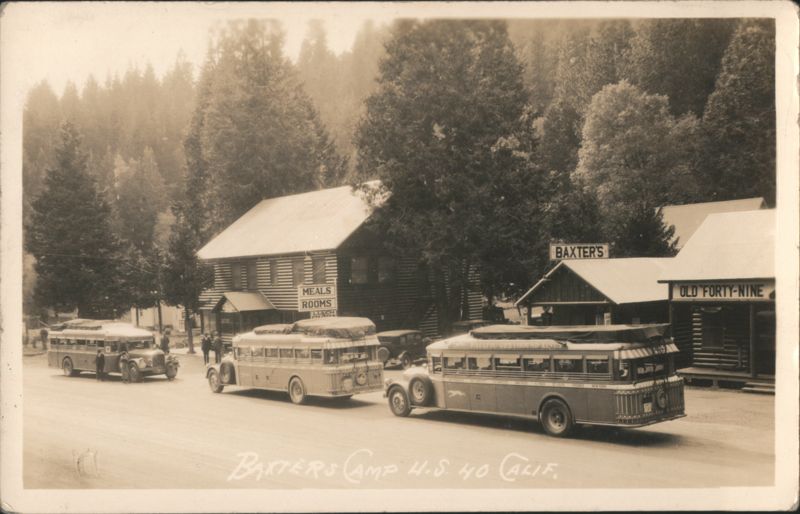 Pacific Greyhound Lines Buses at Baxter's Camp California